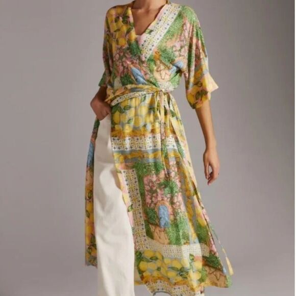 Anthropologie x Aldo Martins Lemon Kimono size All - Picture 3 of 6